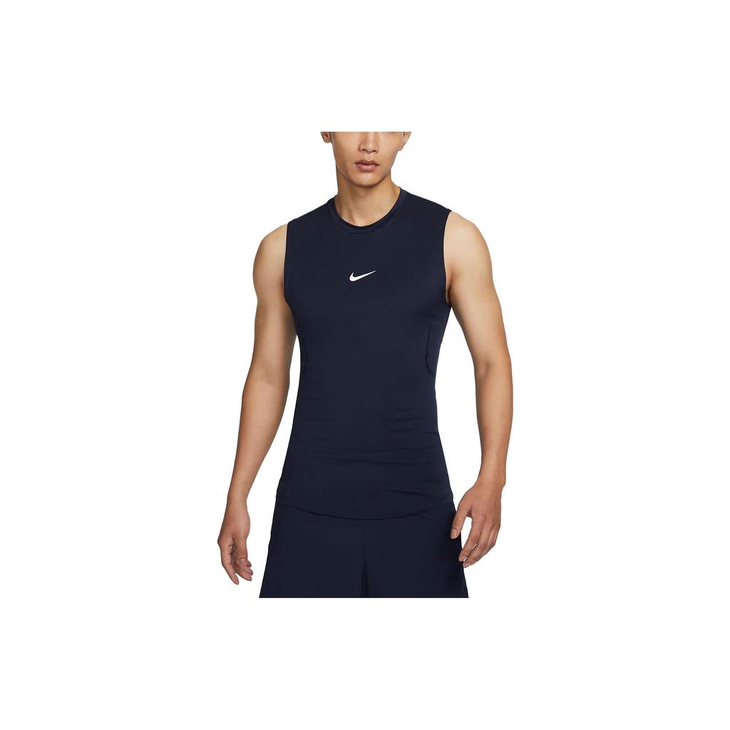 Nike Pro Solid Quick-Dry Compression Sleeveless Training Tee Men Tops Obsidian FB7915-451