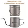 400ml Pour Over Kettle Gooseneck Coffee Kettle Ti Folding Handle Water Kettle with Lid