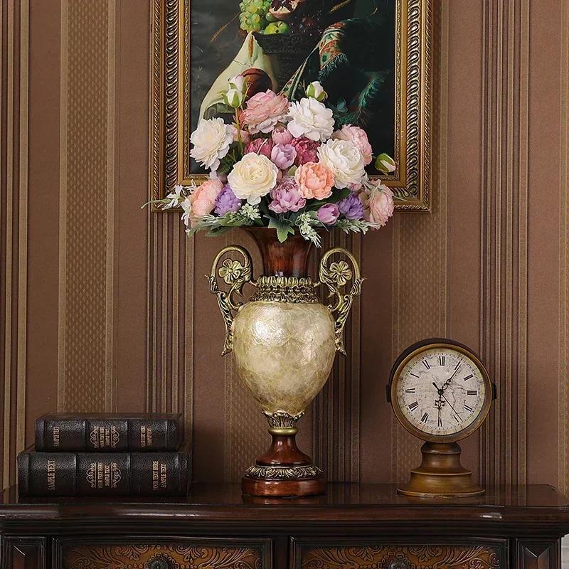 Binaural Flower Arrangement Vases Retro European Style Table Flower Pot Desktop Workmanship Decorate Originality Festival Gifts