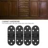4 Set Round Edge Hinge 180 Degree Painted Black Zinc Alloy Cabinet Hardware For Door With Screw