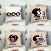 Federa per Cuscino Mafalda per Auto Divano Decorativa per la Casa Stampa Double-Sided Peluche Quadrato Cuscino da Lancio Copricuscino