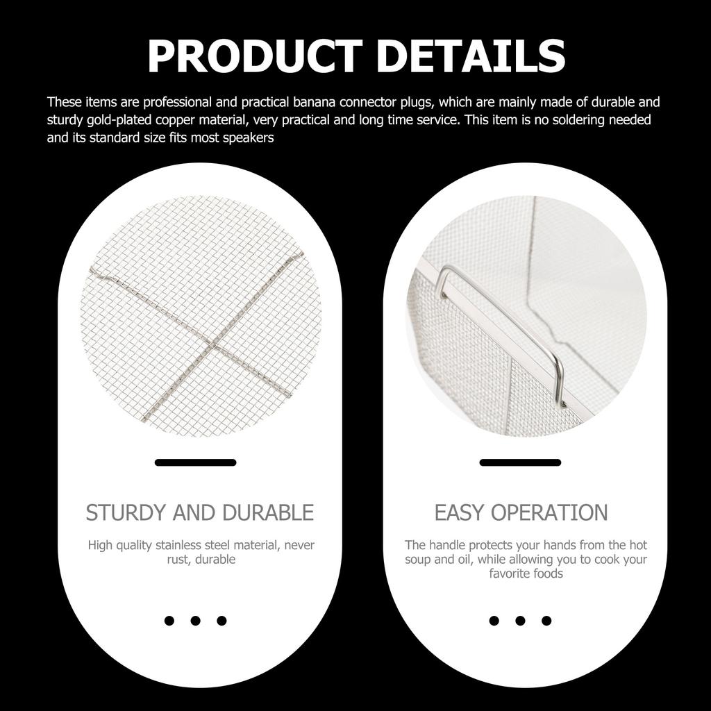 Deep Fryer Basket Skimmer for Kitchen with Folding Handle Use Tool Strainer Frying Small