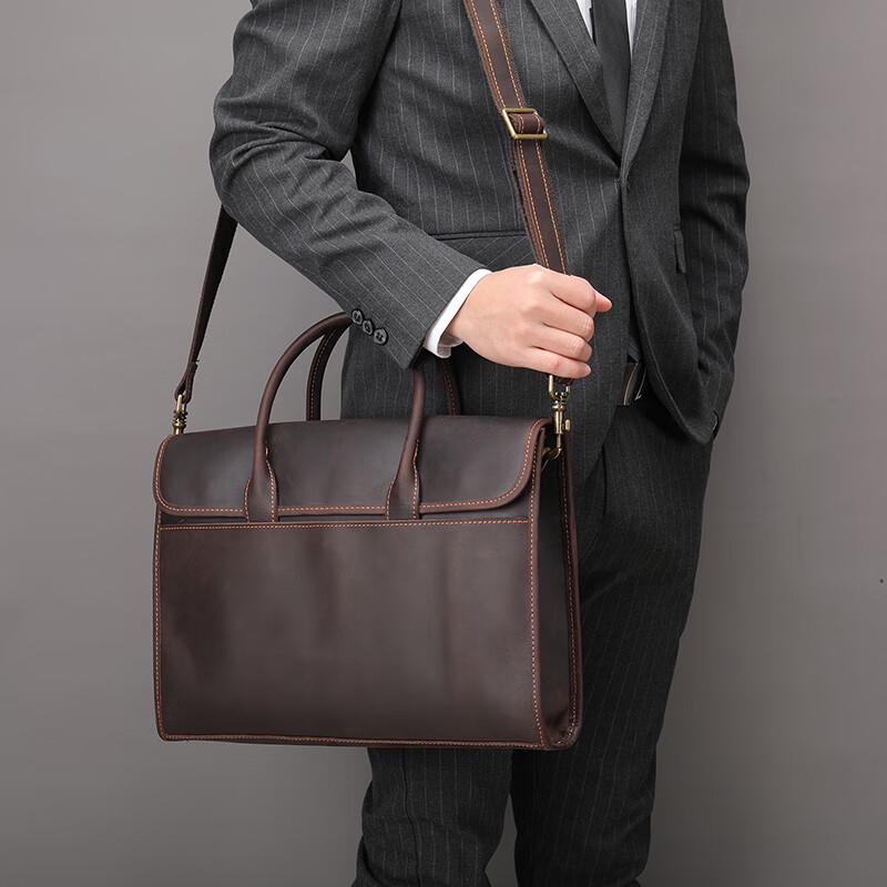 Мужской деловой портфель Miling из кожи Crazy Horse One Size