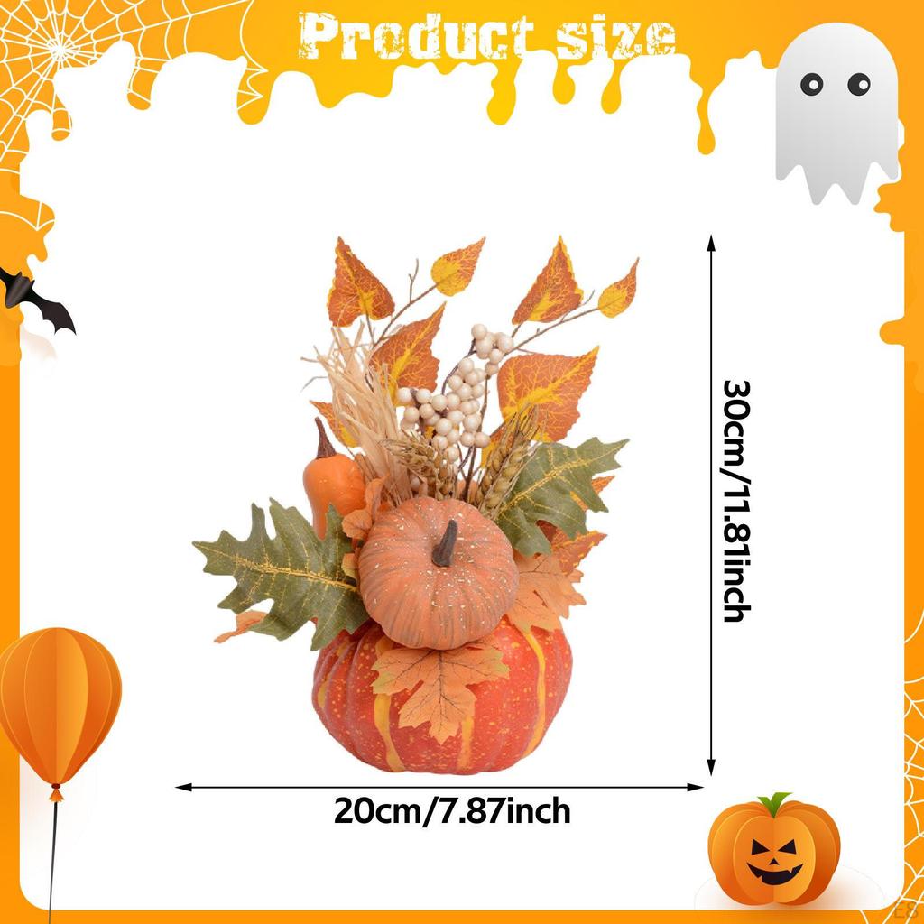 Fall Pumpkin Decor Artificial Decoration Decorative for Tabletop Centerpiece