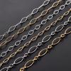 6.5/7/8mm Chic Glitter Stainless Steel Link Cut Oval Figaro Chain Necklace for Women Men Geometric Rhombus Choker Metal Jewelry