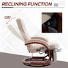 135 degrees Manual Reclining Swivel Chair, with Footrest - Beige