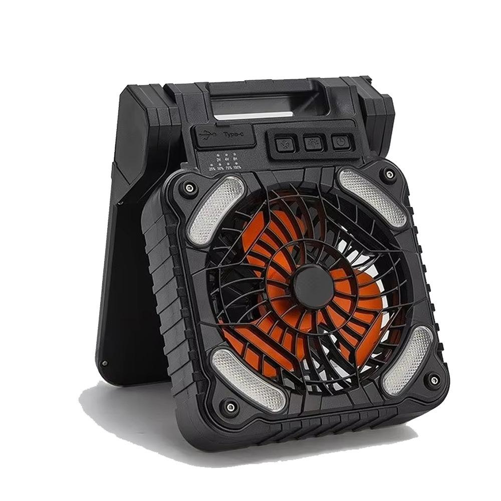 Folding Design Camping Fan with LED Light 90° Folding Portable Tent Fan  Fishing Trip