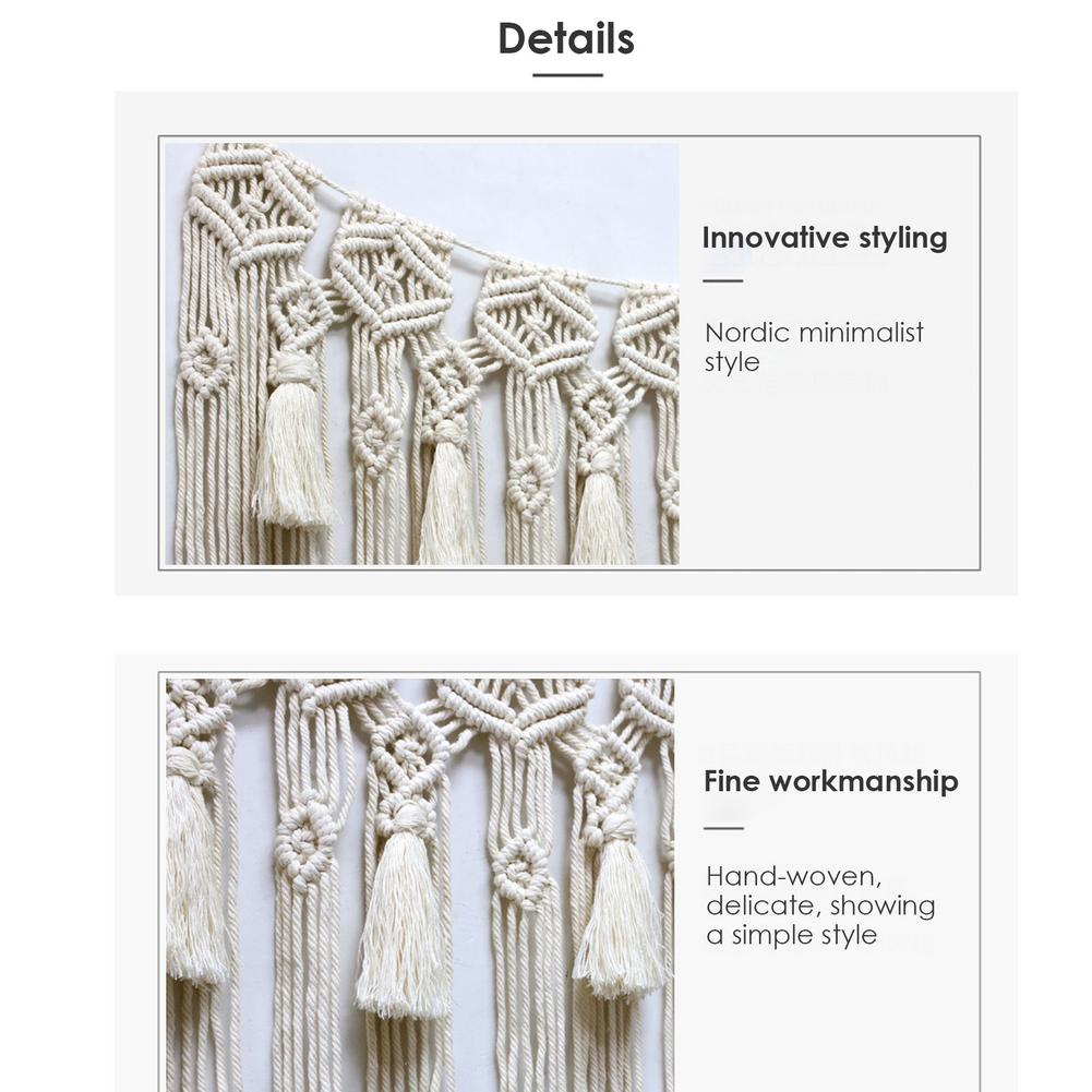 Makramee Wandbehang Wandteppich Heimdeko Böhmischer Wandteppich Wandkunst Dekor Hochzeits-Hintergrundvorhang Dekorative Türgardine
