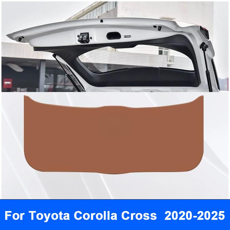 For Toyota Corolla Cross - 2024 2025 Car Boot Tailgate Kick Pad Leather Anti Kick Anti-dirty Trunk Door Mat Protection