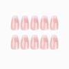 Gradient Pink & White Press-On Short Nails