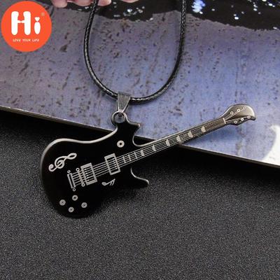 Oi Guitarra de Aço Música Punk Rock Suéter Corrente Jóias Clavícula Corrente Moda Acessórios Colares