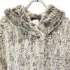 STEFANEL Hooded Rabbit Fur poncho Gray Jacket Women Used