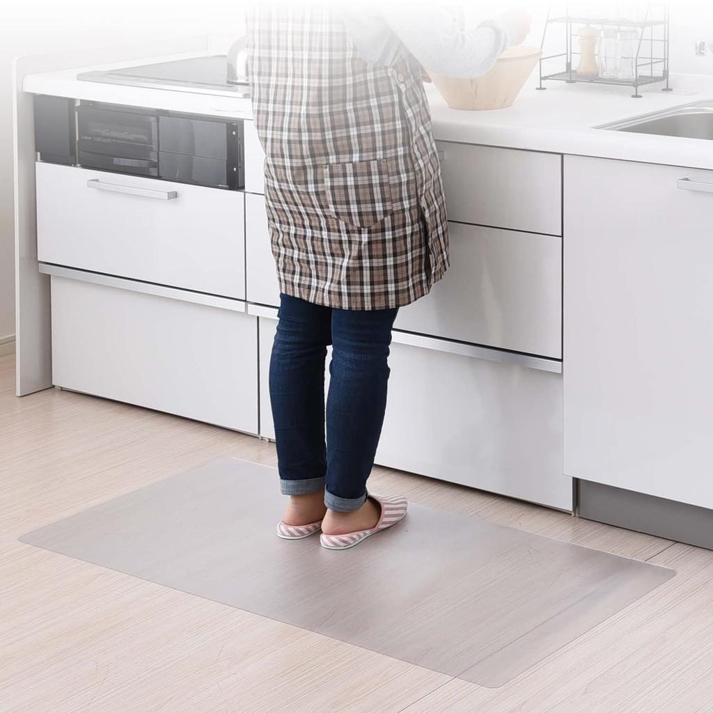 YAMAZEN Kitchen Thick with with Underfloor Floor Clear Mat, Clear, Wipeable, Scratch-Resistant, 60x120cm, 1.5mm (Cuttable Scissors/Compatible