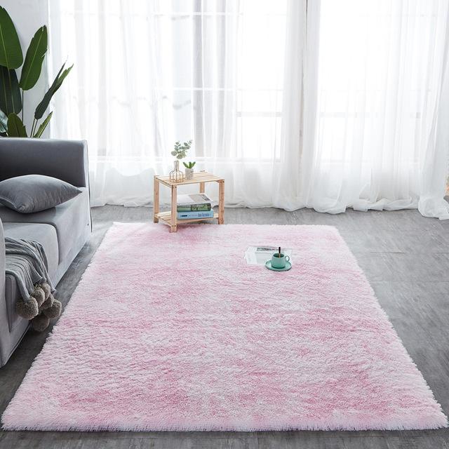 New Rainbow Colors Carpets Tie Dyeing Plush Soft Carpets For Bedroom Living Room Anti -Slip Floor Mats Kids Room Carpet Rugs