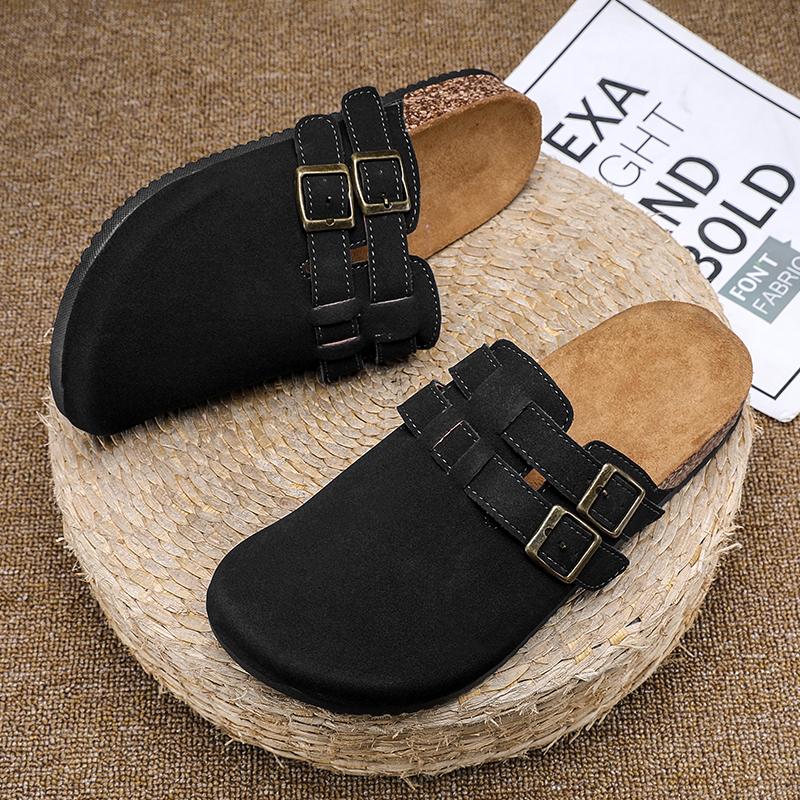 Fashion Suede Clogs for Women Men Mules Cork Footbed Sandals With Arch Support Fashion Nonslip Outdoor Beach Slippers Home Shoes