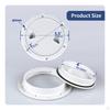 Boat Inspection Deck Plate Recessed Finger Grips Round Textured White 4 Inch