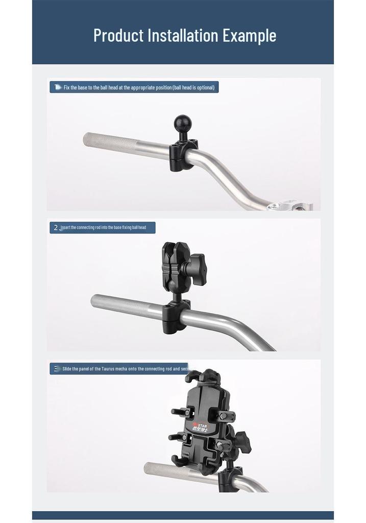 Enxing Knight Shock-Absorbing Motorcycle Phone Holder with Wireless Charging - Popular and Available.