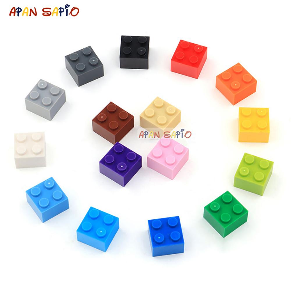 60pcs DIY Building Blocks Thick Figures Bricks 2x2 Dots Educational Creative Size Compatible With 3003 Plastic Toys for Children