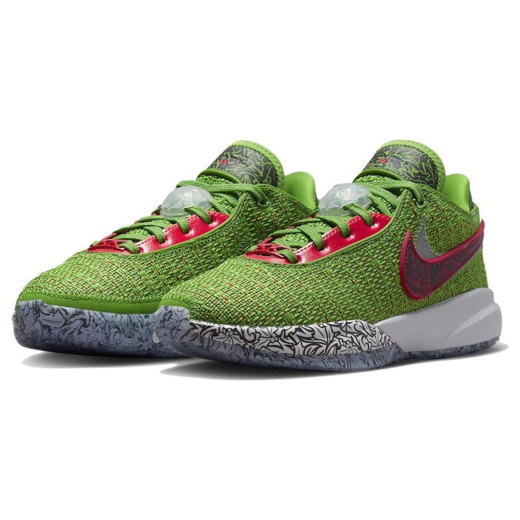 Nike LeBron 20 Wypełniacz do Skarpet Męskie Sneakersy Zielone Zielone Jabłko Uniwersytecki Czerwony FJ4955-300