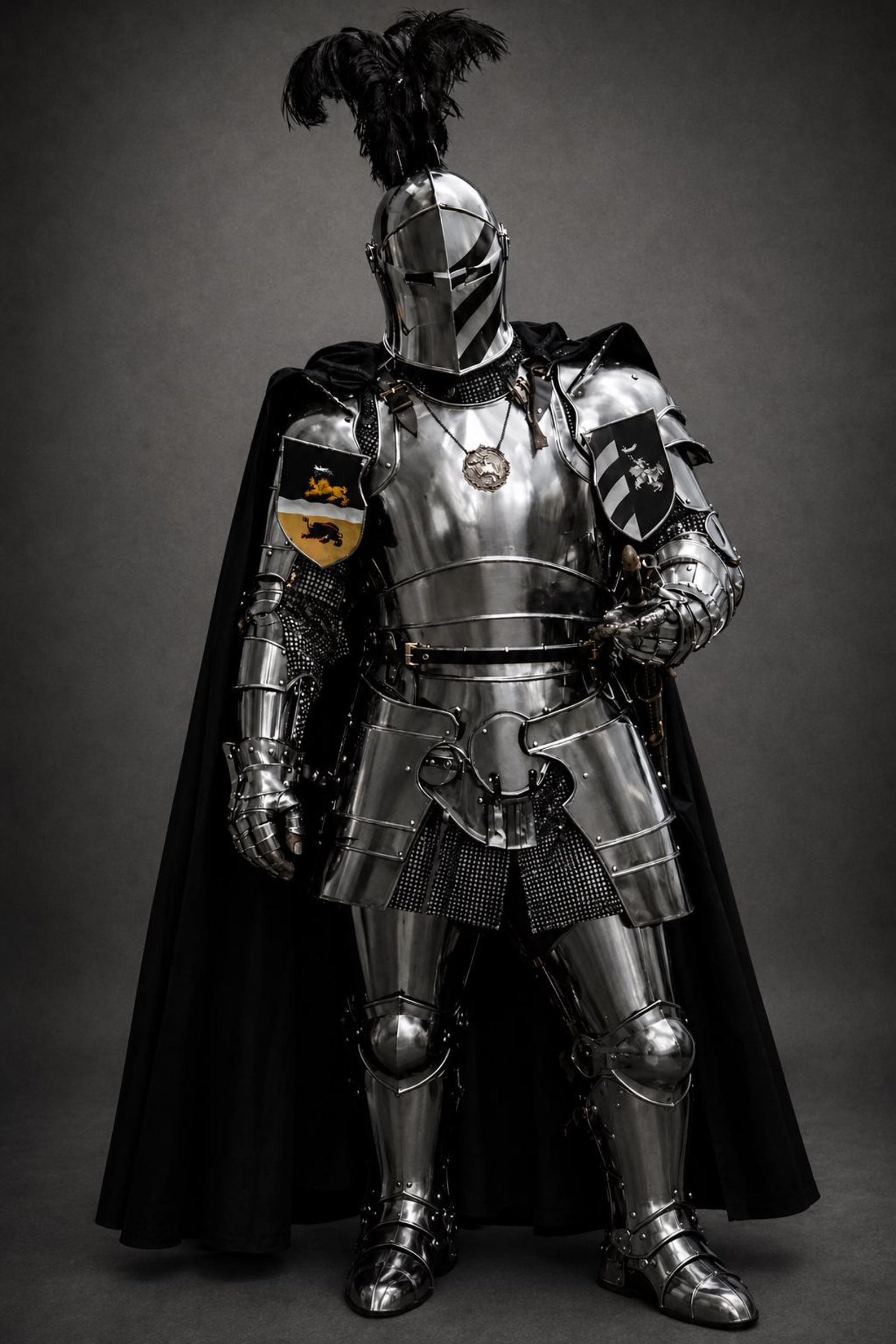 Crusader Knight Full Armor Set Steel Barbuta Helmet Medieval Warrior LARP Cosplay Costume