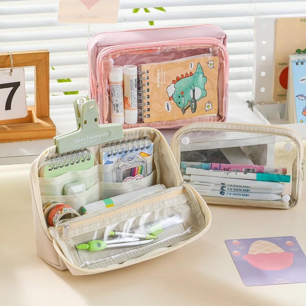 DIY Průhledná taštička na tužky se zipem Krabička na psací potřeby Přenosný průhledný pouzdro na tužky Školní potřeby