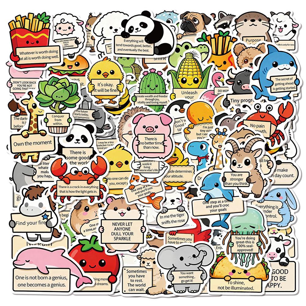 10/30/50/100pcs Funny Cartoon Emotional Support Animals Stickers Creative Graffiti Sticker Skateboard Phone Luggage Decals Decor