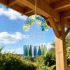 Handgefertigter Meerglas-Windspiel für den Außenbereich Strand Küstenstil Bogenförmiges Hängendes Windspiel für Garten Terrasse Rasen Dekoration