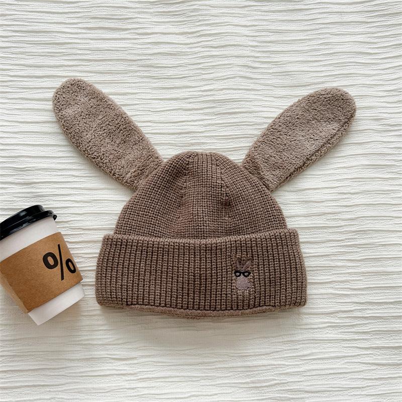 Glasses Rabbit Knitted Warm Hat Women's Cold-proof Scarf Integrated Hat Outdoor Cycling Windproof Neck Cover One-piece Hat