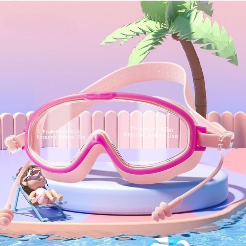 Kids Swimming Goggles Big Frame HD View Anti-fog Waterproof Children's Swim Goggles Boys and Girls Multi-color To Choose