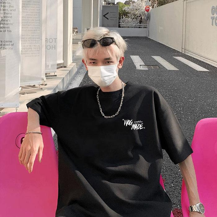 Men Summer Casual Loose Oversize Short Sleeve O Neck Letter Printed Pullover Cotton T Shirt Top