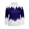 Ladies Gradient Printed Collar Zipper Long Sleeve Winter Half Turtleneck Sweatshirt