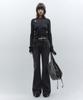 Insilence Woman Pintuck Bootcut Denim Black