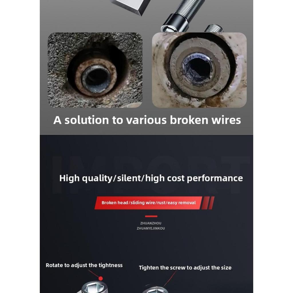 Kit universal de extragere a șuruburilor și bolțurilor - instrument de reparare a filetului de 1/2 "și 3/4" cu mâner cu arc, utilizat pentru întreținerea conductelor casnice și industriale