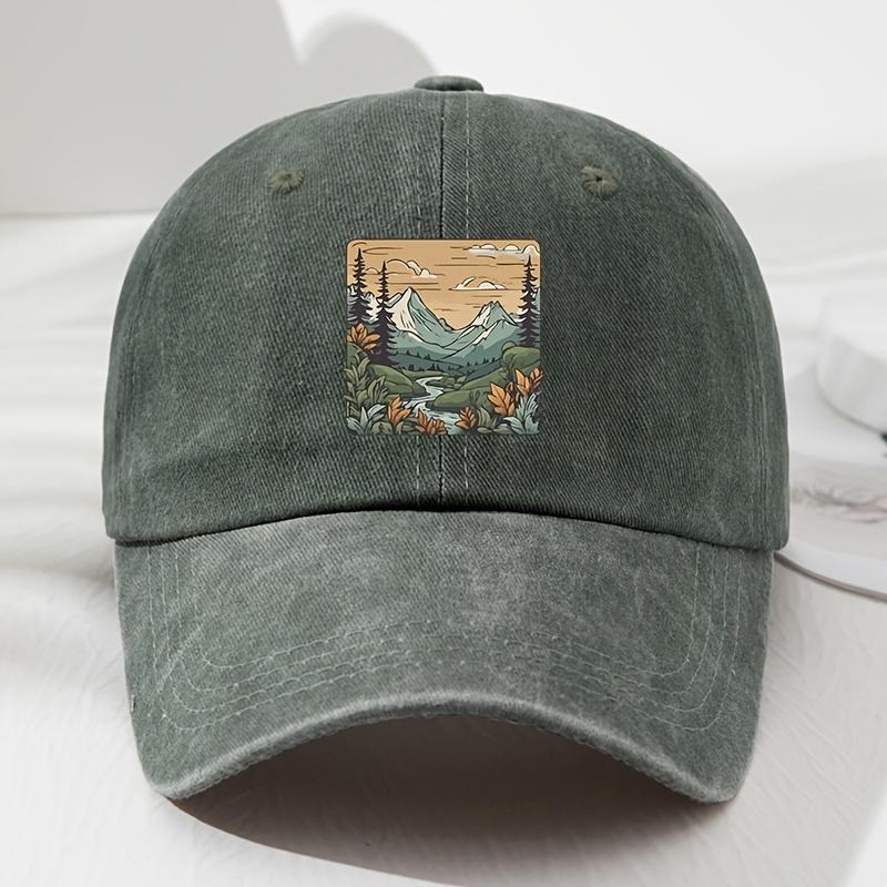 

Baseball cap, landscape print, retro men s and women s fashionable outdoor hat, outdoor sports, fishing, hiking, camping Adjustable армія зелений колір