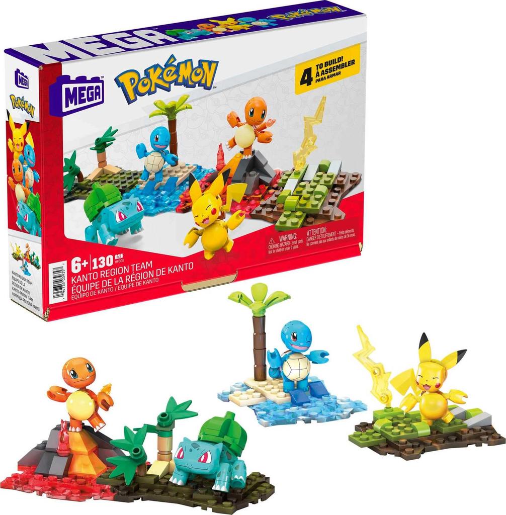 MEGA Pokemon Kanto Team Building Block Set, 130 Pieces, Ages 6 and Up, HFG05