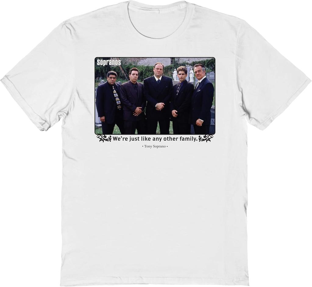 The Sopranos T Shirt for Men & Women Just Like Any Other Family White Crewneck Graphic Tee