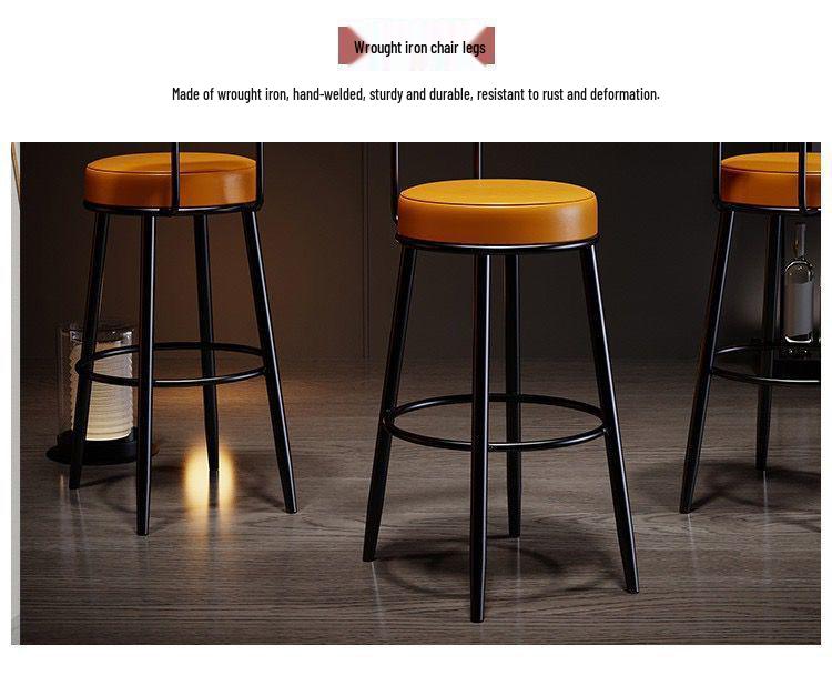 Nordic Modern High Backrest Bar Stool for Home & Coffee Shop