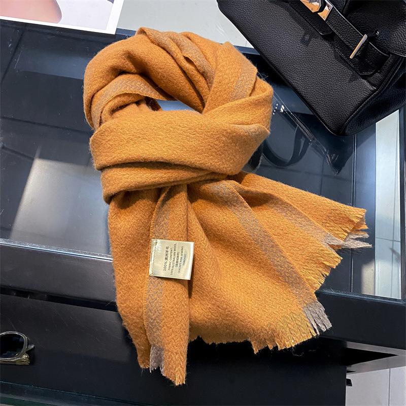 100 wool winter warm scarf women's shawl dual-purpose soft thickened fashion versatile scarf women