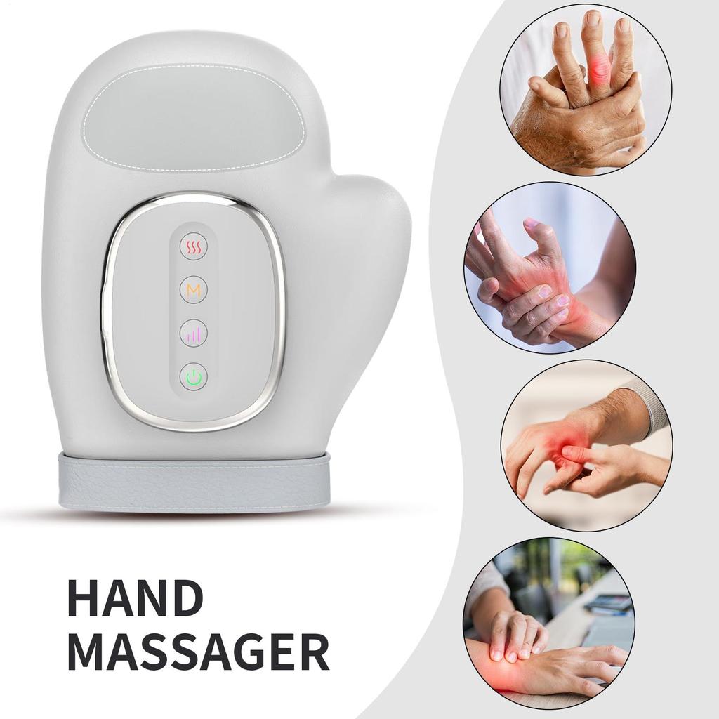 Electric Hand Massager Hot/Cold Care Wrist Massage Machine Heat/Air Bag Compression Carpal Tunnel Wrist Finger Kneadings Massage