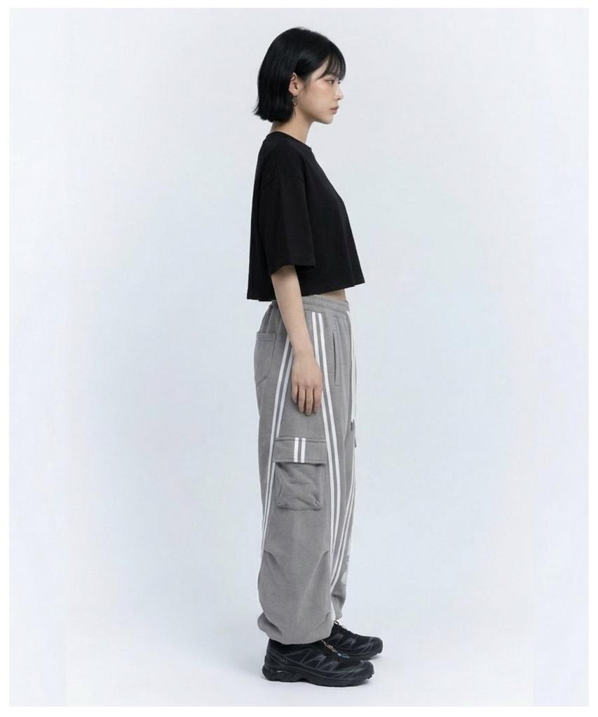 DOUBLE JD 2-Stripe Balloon Jogger Pants
