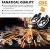DREAMIZER Wide Foot Pegs for Motorcycle,Black CNC MX Chopper Bobber Style Motorcycle Footpegs 360° Roating Front Rear Footrest Compatible with