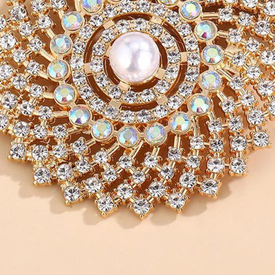 Sunflower Brooch Pin for Women, Rhinestones Inlaid Badge for Dress, Coat, Shawl, Decorative Collar Pin for Mother, Wedding