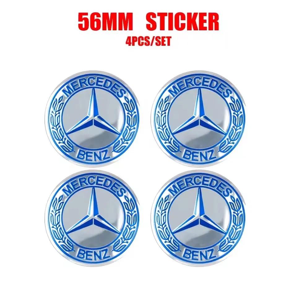 4 szt. 56/60/65 MM 56 mm Naklejka na środek koła samochodowego Kołpak do Mercedes Benz AMG W204 W205 Amg W211 Smart Fortwo 451 W203 W222