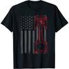 Vintage American Flag Piston Funny Muscle Car Mechanic Unisex T-Shirt