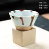 1pc 3.38oz Retro Conical Tea Cup with Base Coarse Pottery Coffee Cup Japanese Style Water Bottle for Home Office Drinkware Gifts