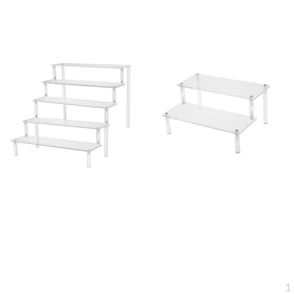 Buy 2x Clear Acrylic Rack Makeup Figure Car Desktop Display Stand ...