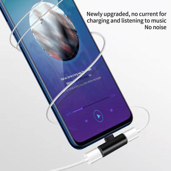 2 w 1 Szybkie ładowanie Stabilna transmisja Plug Play Adapter audio Konwerter USB-C na gniazdo słuchawkowe 3,5 mm Akcesoria audio