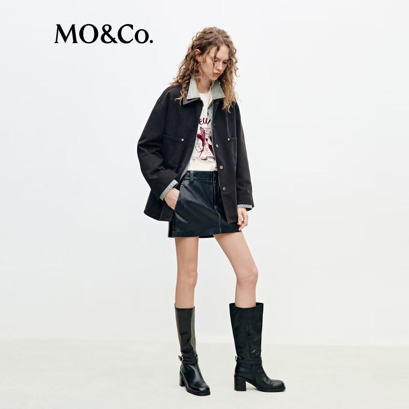 MO&Co. Women's Solid Cotton Jacket