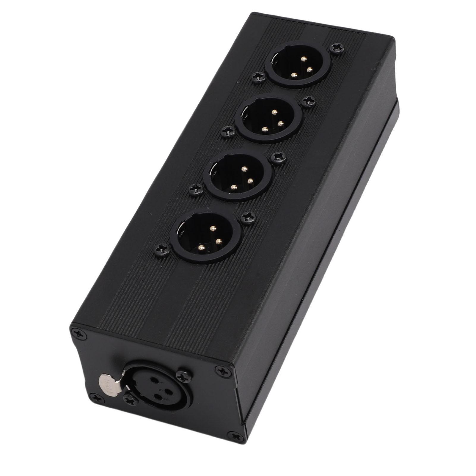 

3-контактный XLR Разветвитель 1 гнездо на 4 штекера Коробка 1 вход 4 выхода Параллельное подключение Адаптер Балансный Преобразователь для Микшера Микрофона Акустической системы Сцены