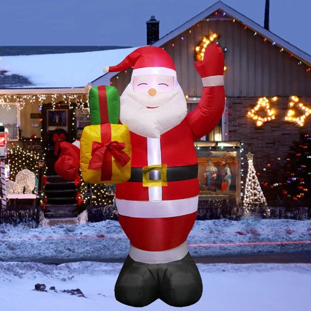 Holiday Display Inflatable Santa Claus Decorations Christmas Inflatable Santa Claus Outdoor Yard Lawn Decoration Supplies